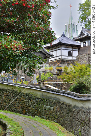 Scenery where temples and churches can be seen Hirado Nagasaki Scenery where temples and churches can be seen Hirado Nagasaki 48609428