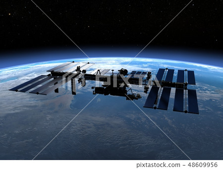 ISS International Space Station perming3DCG Illustration material 48609956
