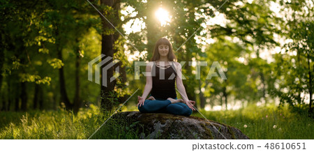 Meditation healthy life exercise concept.   48610651