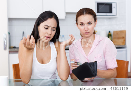 Girl asks cash Girl asks cash 48611159