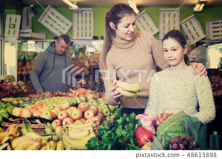 Portrait of nice mother with daughter Portrait of nice mother with daughter 48613898
