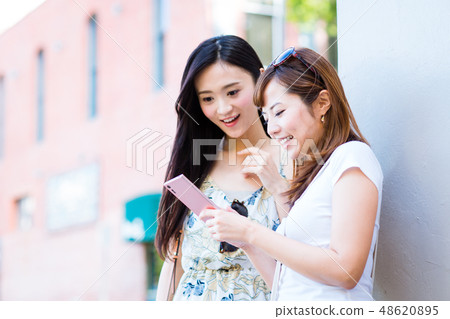 A young lady (a smartphone) A young lady (a smartphone) 48620895