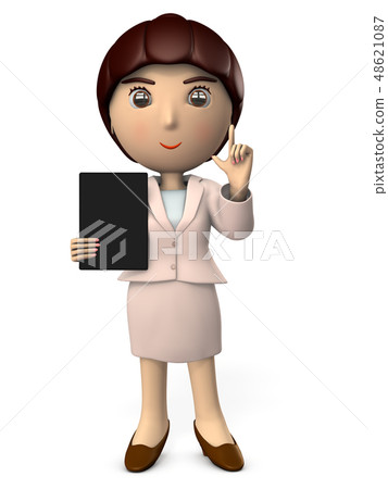 A young woman explaining the point - Stock Illustration [48621087] - PIXTA