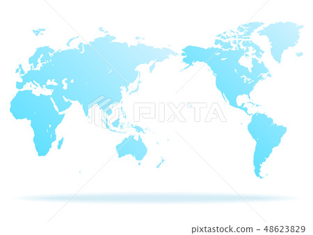 White background and light blue gradation world... - Stock Illustration ...