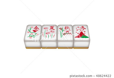 Mah-jong tile three-dimensional horizontal row season tile Mah-jong tile three-dimensional horizontal row season tile 48624422
