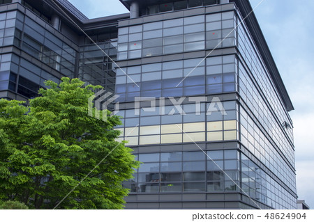 新鮮的綠色和建築_城市景觀，松江市 48624904