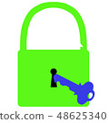 Padlock and key green 48625340