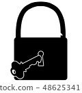 Padlock and key black 48625341