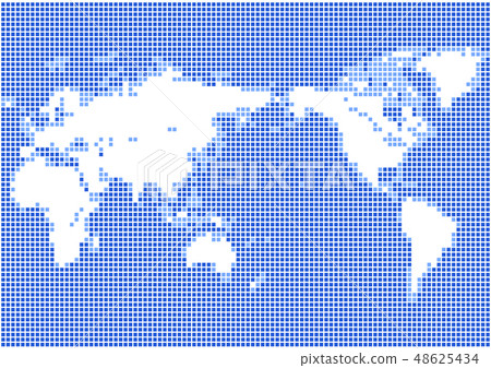 Blue background and white square dot World map - Stock Illustration ...