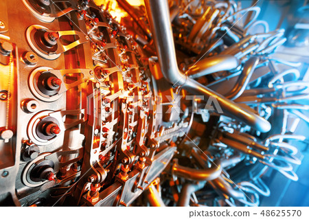 Gas turbine engine aircraft. The power plant runs 48625570