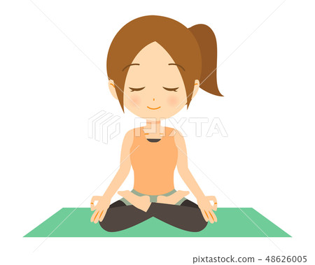 A woman who is doing yoga Meditation Zen meditation A woman who is doing yoga Meditation Zen meditation 48626005