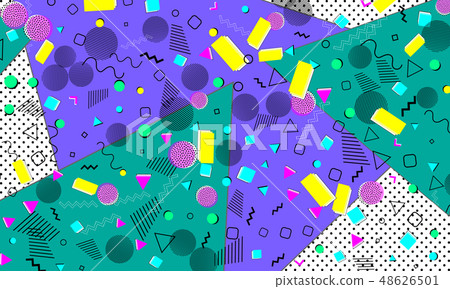 Pop art color background. Memphis pattern 48626501