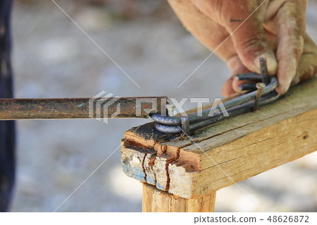 Construction technicians are working on steel. Construction technicians are working on steel. 48626872