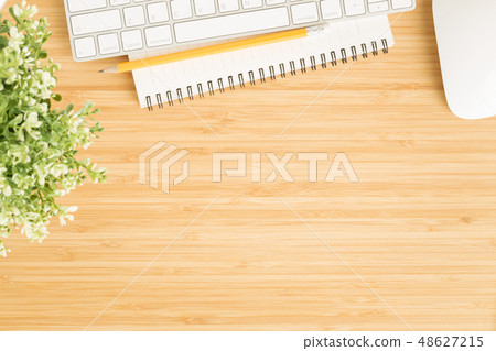 photo of office desk with mouse and keyboard photo of office desk with mouse and keyboard 48627215