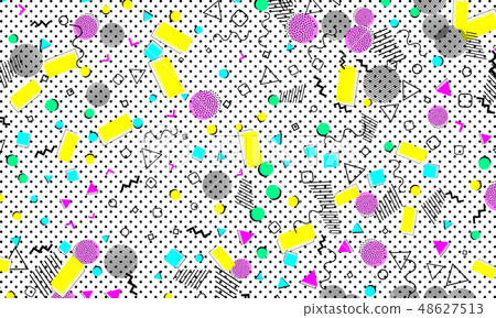 Pop art color background. Memphis pattern 48627513