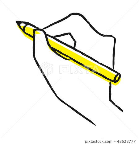 一隻手的例證有筆的。 48628777