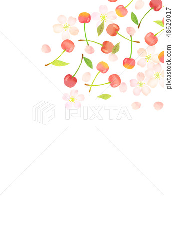 Felt fruit cherries collage 48629017
