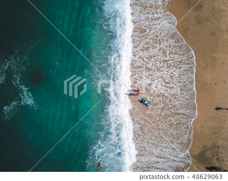 Aerial View From Flying Drone Of People Relaxing 48629063