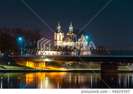 Church on the Skalka at night, Krakow, Poland 48629397