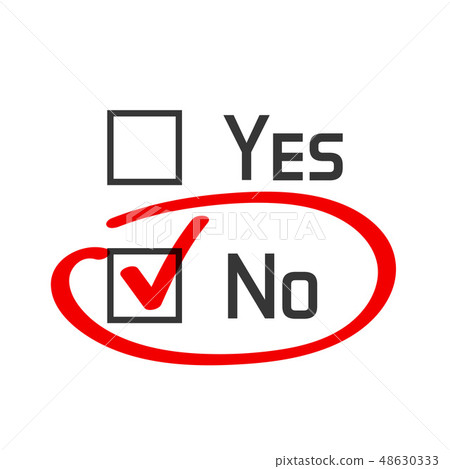 No checked with red marker line and circled 48630333