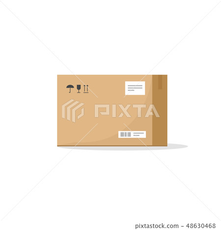 Carton box container vector illustration, cardboard pack  48630468