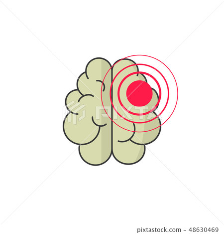 Abstract human brain injury stroke cartoon vector illustration 48630469