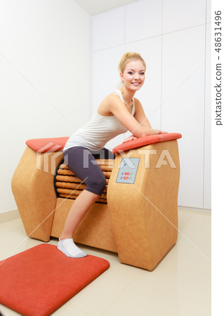 Woman getting rid cellulite on thighs Woman getting rid cellulite on thighs 48631496