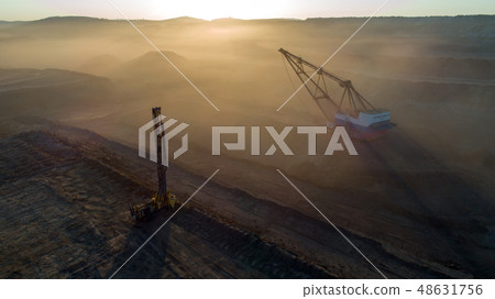 Coal mining in open pit Coal mining in open pit 48631756