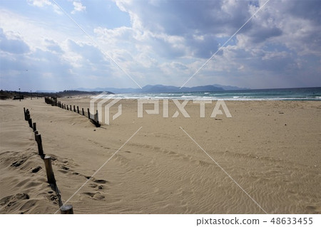 京都氨基鎮日落早期的春天日落Kepoura海岸 48633455