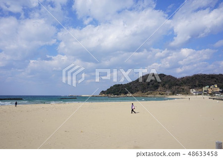 京都氨基鎮日落早期的春天日落Kepoura海岸 京都氨基鎮日落早期的春天日落Kepoura海岸 48633458