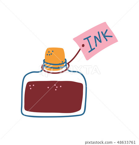 Inkpot, Retro Stationery, Ink Bottle Vector Illustration Inkpot, Retro Stationery, Ink Bottle Vector Illustration 48633761