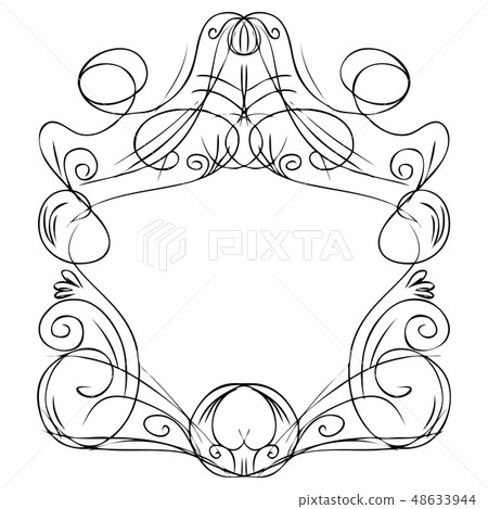 Hand drawn doodle vintage swirl borders frames set Hand drawn doodle vintage swirl borders frames set 48633944