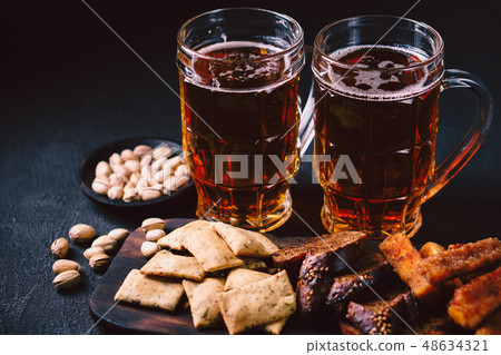 beer and snacks set. pub, restaurant, bar food 48634321