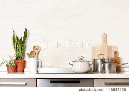 Kitchen utensils background 48634366
