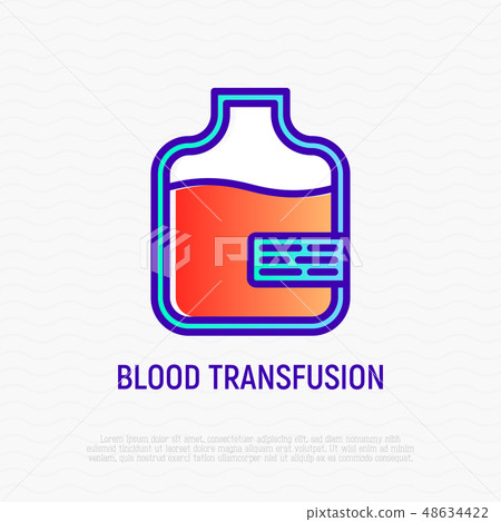 Blood transfusion thin line icon 48634422