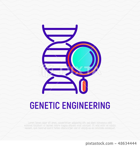 Genetic engineering thin line icon - Stock Illustration [48634444] - PIXTA