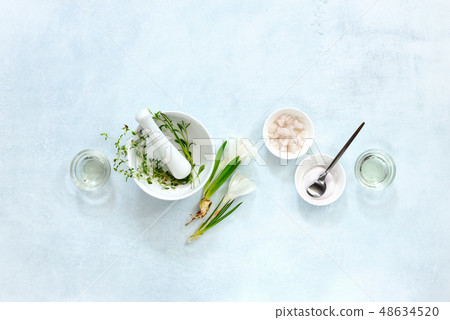 Spring spa background, view from above Spring spa background, view from above 48634520