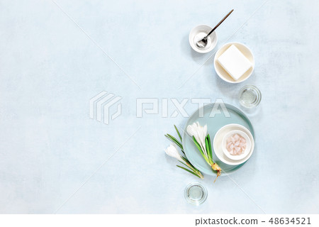 Spring spa background, top view Spring spa background, top view 48634521