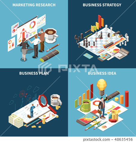 Business Strategy Isometric Icon Set - Stock Illustration [48635456 ...