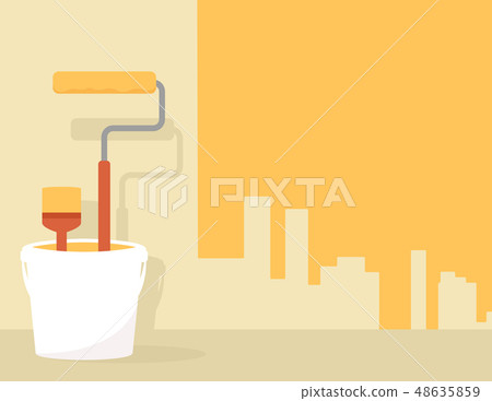 illustration with painting or improvement home apartment concept 48635859