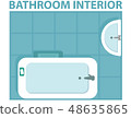 blue bathroom interior icon view from above 48635865