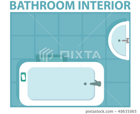 blue bathroom interior icon view from above blue bathroom interior icon view from above 48635865