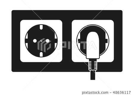 Black and white electric socket 48636117