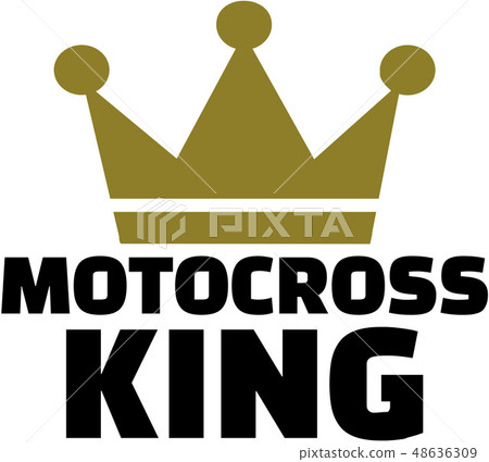 Motocross king with crown Motocross king with crown 48636309