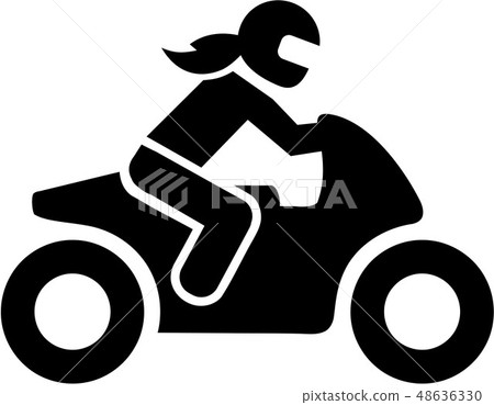 Motorbike woman driver icon 48636330