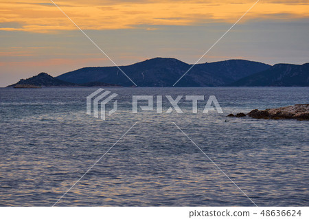 Beautiful sunset in Croatia. Summer holiday Beautiful sunset in Croatia. Summer holiday 48636624