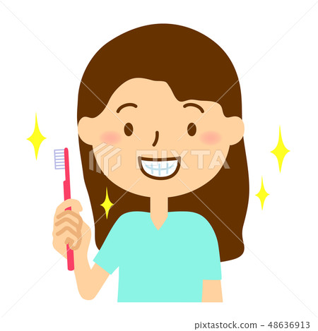 Tooth paste girls junior high school spirit upper body 48636913