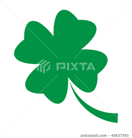 Four Leaf Clover Icon In Flat Style Stock Illustration - Download