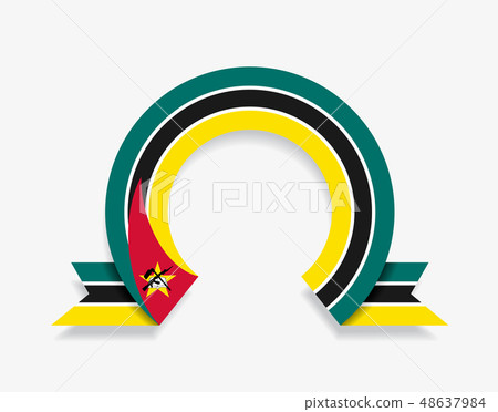 Mozambique flag rounded abstract background. Vector illustration. 48637984