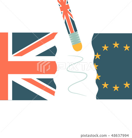 United Kingdom and EU broken on two halves United Kingdom and EU broken on two halves 48637994